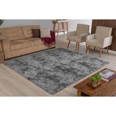 Imagem de Tapete 2 X 1,50M Felpudo Peludo Sala Quarto Cinza Mesclado