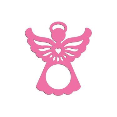 Imagem de Porta Guardanapo Anjinho Kit Com 4 Peças 7cmx8cm - Cria Arte Laser Rosa