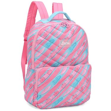 Imagem de Mochila de Costas Escolar Passeio Barbie Rosa e Azul Luxcel