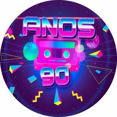 Imagem de Painel Redondo Tecido Sublimado 3D Anos 70,80 e 90 FRD-5959