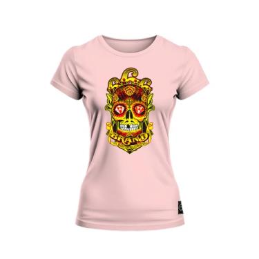 Imagem de Baby Look Estampada Algodão Premium Feminina T-Shirt Buda Brand Rosa GG