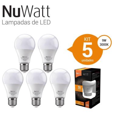 Imagem de Kit 5 Lampada Led Bulbo 9w Samsung A60 E27 Luz Amarela