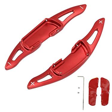 Imagem de 2 pçs volante do carro paddle shifter extensão tampas peças interiores do carro vermelho para 3 2014 up acessórios de automóveis