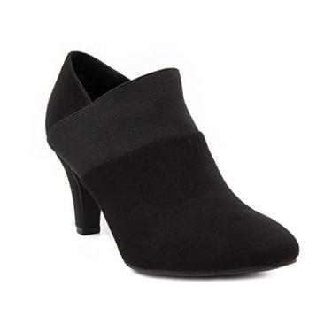 Imagem de LONDON FOG Botins femininos com salto Bobbie, Preto, 41