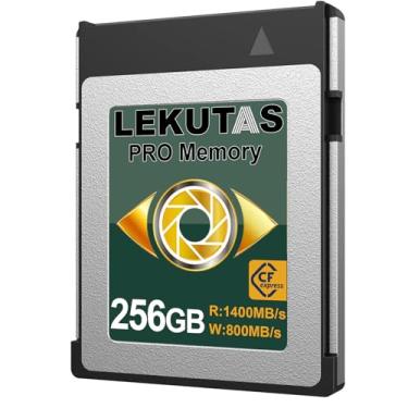 Imagem de LEKUTAS Cartão de memória CFexpress tipo B de 256 GB, R1400MB/s W800MB/s CFX xqd cartões tipo B para câmeras 8K RAW, compatível com Nikon Z6/Z7/D6, Canon EOS-1DXMark III/EOS-R5, Panasonic S1/S1R, DJI