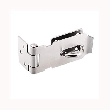 Imagem de Ferrolho de cadeado de aço inoxidável, Tiberham ferrolho resistente e grampo com parafusos, fecho de porta, trava de portão, trava de galpão, grampo de cadeado para armário de janela de porta,