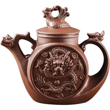 Imagem de Yixing-Pote de argila roxa grande capacidade bule de chá Feng longo filtro de aço chá Kung Fu chá 700 ml