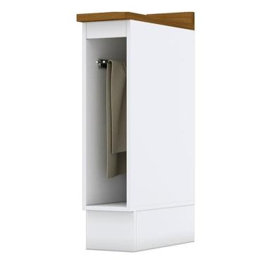 Imagem de Balcão Porta Toalha 20 cm Nova York Branco com Tampo Nature – Henn