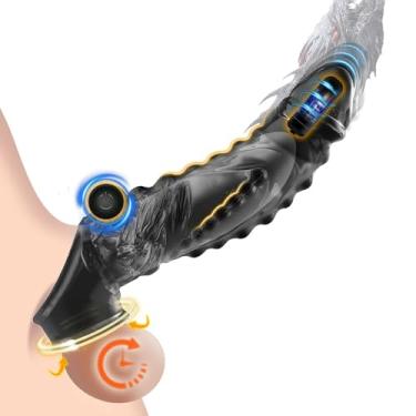 Imagem de Anel vibrador transparente extensor de anel de pau reutilizável manga peniana ampliador ultra-macio para casais vibrador vibrador brinquedos sexuais homens