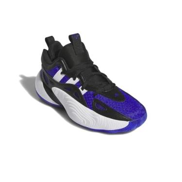 Imagem de adidas Tênis de basquete unissex infantil Trae Unlimited 2, Azul lúcido, preto/branco, 18