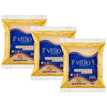 Imagem de Kit 3 Flocos de Milho Não Transgênico Mano Velho 500g