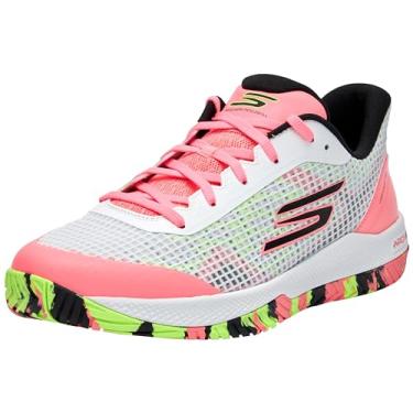 Imagem de Skechers Tênis masculino Viper Court-Athletic para ambientes internos e externos com suporte de arco, Branco/Multi, 11