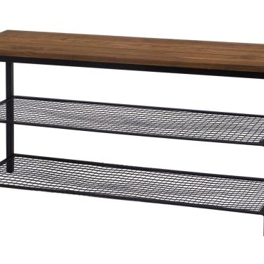 Imagem de Banco Sapateira Grande 1m Hall de Entrada Design Industrial Preto/Marrom