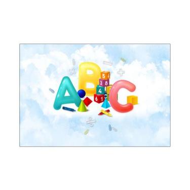 Imagem de Fundo Fotográfico 2,20 x 1,50 - ABC Com Números Coloridos 009 - Via Co