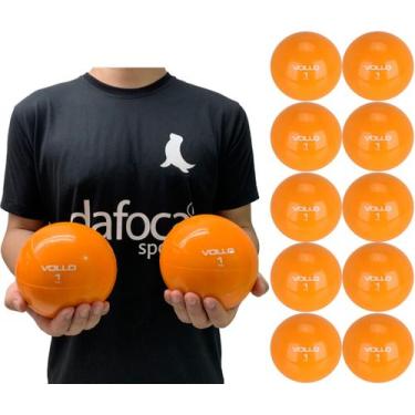 Imagem de Kit 10 Bolas de Peso 1Kg Toning Ball Heavy VP1061 Vollo Sports Laranja
