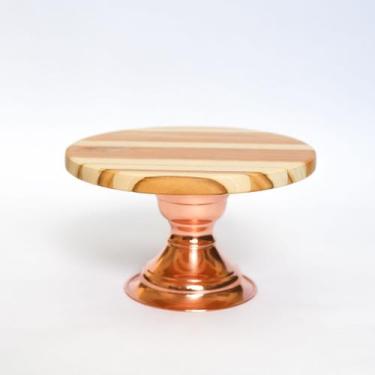 Imagem de Boleira De Madeira Com Pé De Cobre Puro P - Artesanato em Cobre