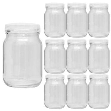 Imagem de Kit 10 Pote de Vidro 267ml Com Tampa Plástica Para Tempero - Super Pot