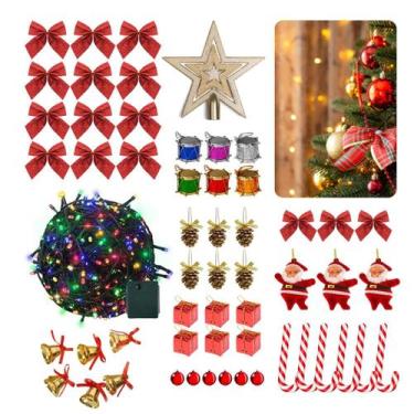 Imagem de Kit 56 Enfeites Para Arvore De Natal Pendentes Decoração - MZ, Sortido