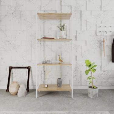 Imagem de Estante para Livros Industrial Aço Multiuso 4 Prateleiras 146cmx60cm A