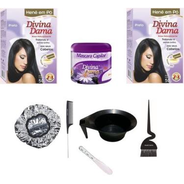Imagem de Hene em Po Divina Dama 02x50gr Jaborandi (Incolor, Chocolate, Preto, A