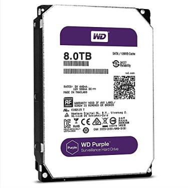 Imagem de Disco rígido de vigilância WD roxo de 8 TB - Classe SATA de 5400 RPM 6 Gb/s 128 MB de cache de 3,5 polegadas - WD80PURZ