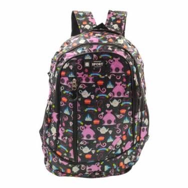 Imagem de Mochila Feminina Menina Escolar Infantil Reforçada Castelo Bule WL8908