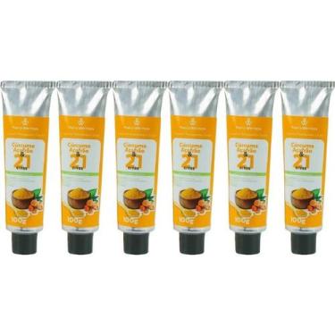 Imagem de Kit 6 Pomada Massageadora Curcuma e Açafrão 21 ervas 100g - Pierry Wer