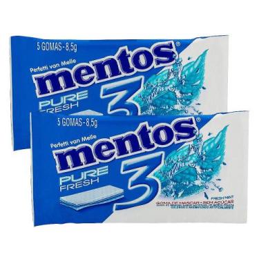 Imagem de Kit 2 Chiclete Mentos Pure Fresh 3 Sabor Fresh Mint Sem Açúcar 8,5g co