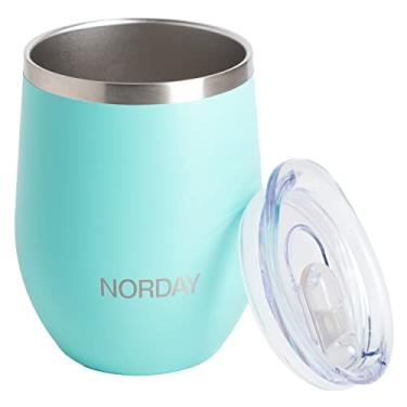 Imagem de NORDAY | Copos de aço inoxidável – copos | Sommelier copo térmico Aqua 350 ml | Mantém a temperatura entre 8 e 24 horas | Tampa antiderramamento - Ideal para viagens | Parede dupla - Extra resistente