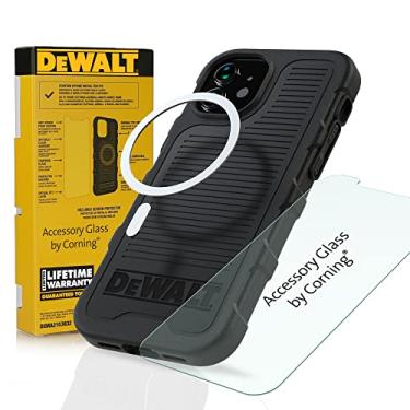 Imagem de DEWALT Capa de telefone resistente/kit protetor de tela, capa magnética para iPhone 13 Pro Max, protetor de tela de vidro temperado incluído, compatível com MagSafe, proteção resistente a impactos e
