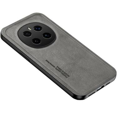 Imagem de HAO RIYLN Capa ultrafina para Honor Magic7/Magic7Pro, capa de couro anti-impressão digital com proteção de câmera de tela, capa de negócios, cinza, Magic7Pro