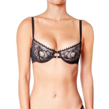 Imagem de Huit Balconette feminina de renda floral, Preto, 34E