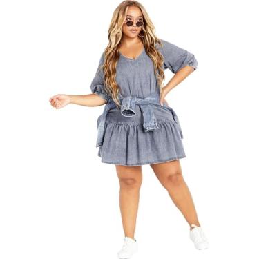 Imagem de City Chic Vestido feminino Citychic Plus Size Cristal, Lavagem leve, 50