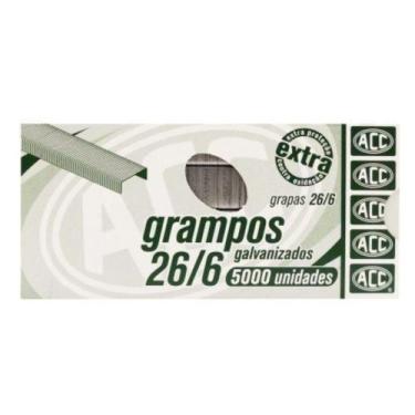 Imagem de Grampo Para Grampeador 26/6 Galvanizado Caixa 5000 Unidades ACC - BACC