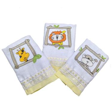 Imagem de Fralda de boca quadriculada babete/ menino - Brilho baby , Amarelo