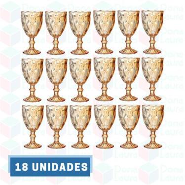 Imagem de Taça Diamante Amabar Metalizada 330ML Vinho Bebidas 18 Peças - Class H