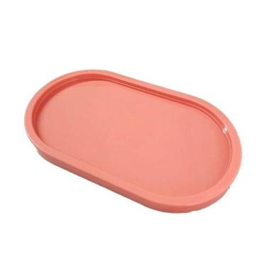 Imagem de Bandeja Decorativa Oval Rosa Gloss Un - Tasil