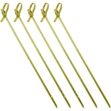 Imagem de 250 Espeto de Petisco Knotted Stick Nó Nozinho Bambu 15cm - AAZ