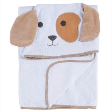 Imagem de Toalha Infantil com Capuz Bichos Cachorro Marrom - 01 Peça - Happy Bab