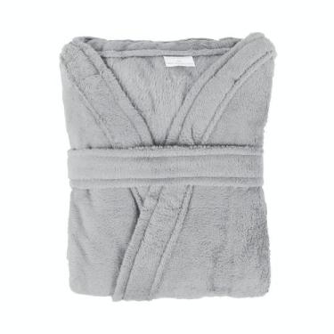Imagem de Roupão Chronos Plush Microfibra Kimono Tamanho P - Platina - Bia Enxov
