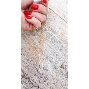 Imagem de Colar e Pingente Gota Média de Zircônia e Prata 925 Ref. 1074 - Maisbe