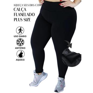 Imagem de Calça Legging Flanelada Plus Size Cintura Alta Aquecimento Garantido p