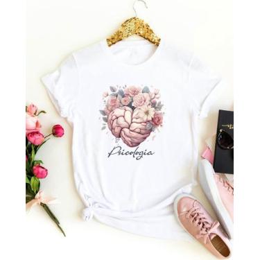 Imagem de Blusinha de curso psicologia estampa inteligência artificial babylook 