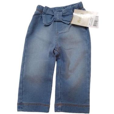 Imagem de Calça Jeans Luxo Bebê Menina C/ Elastano Katita Kids Rf 2725, Jeans, P