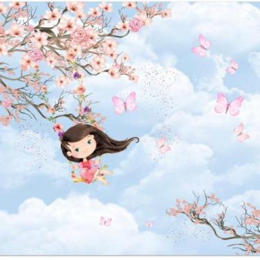 Imagem de Papel De Parede Infantil Floral Menina Quarto Bebê G50 - Banner bani