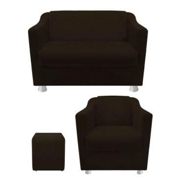 Imagem de kit Poltrona, Namoradeira Babel e Puff Dado Sala de Espera Recepção Co