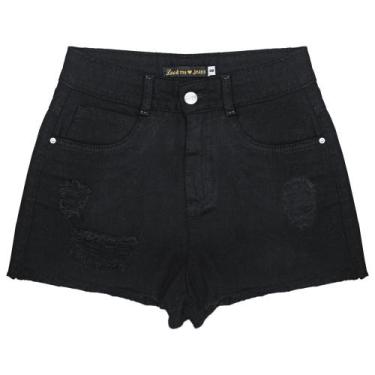 Imagem de Shorts Juvenil Look Jeans Sarja Preto, 4