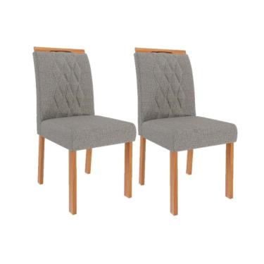 Imagem de Kit 2 Cadeiras Sala Jantar Juliana Wood 2 Un Madeirado/Linho Grafite - Cimol