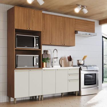 Imagem de Cozinha Completa Requinte 11 Portas 2 Gavetas Natural/Areia - Henn