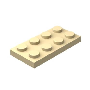 Imagem de Classic Bulk Plates, 2x4 Flat Plates 100 Piece, Compatible with Lego, Beige